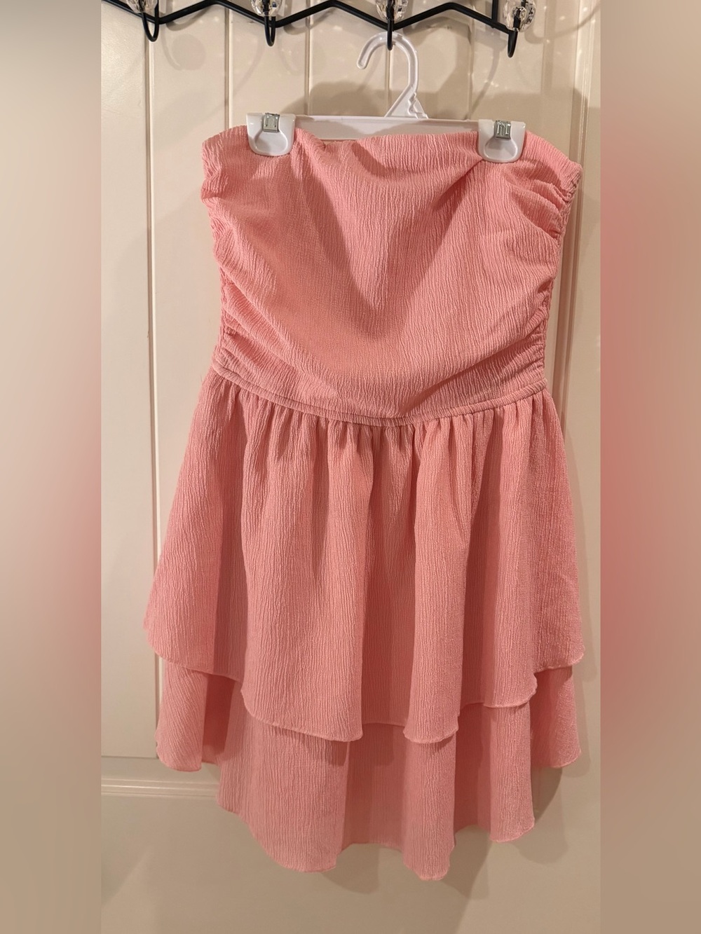 Strapless Pink Tiered Mini Dress - NWOT